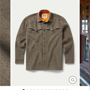 Men's schaefer outfitters Brown Wool Overshirt shirt size largr